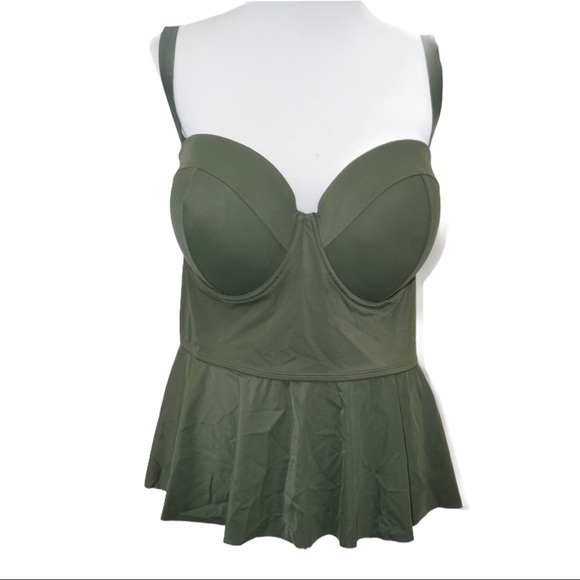 torrid Other - Torrid NWT Olive Peplum Swimsuit Top Size 5